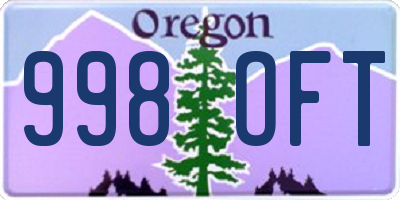 OR license plate 998OFT