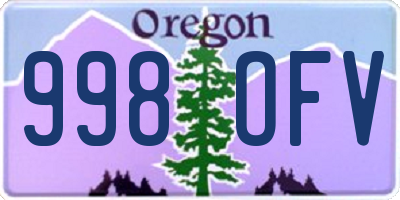 OR license plate 998OFV