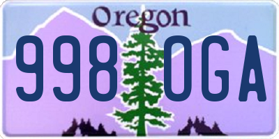 OR license plate 998OGA