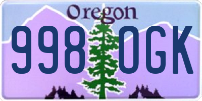 OR license plate 998OGK