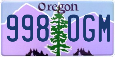 OR license plate 998OGM