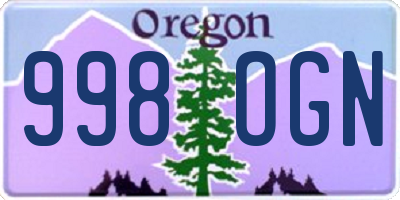 OR license plate 998OGN