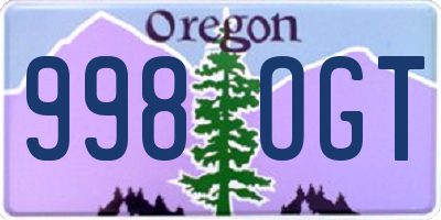 OR license plate 998OGT