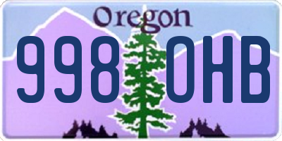OR license plate 998OHB