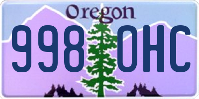 OR license plate 998OHC