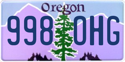OR license plate 998OHG