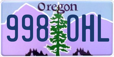 OR license plate 998OHL