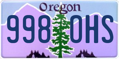 OR license plate 998OHS