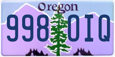 OR license plate 998OIQ