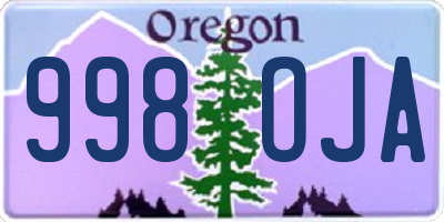 OR license plate 998OJA