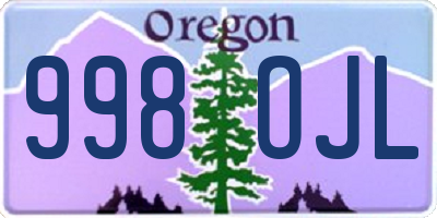 OR license plate 998OJL