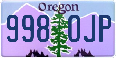 OR license plate 998OJP