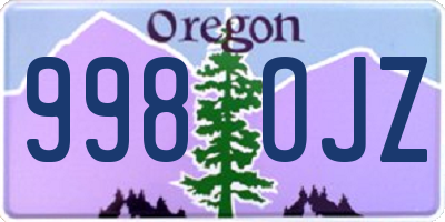 OR license plate 998OJZ