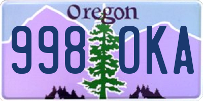 OR license plate 998OKA