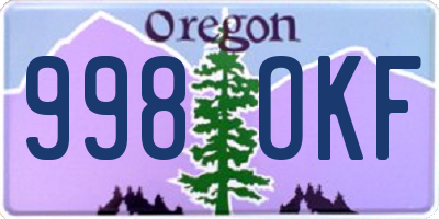OR license plate 998OKF