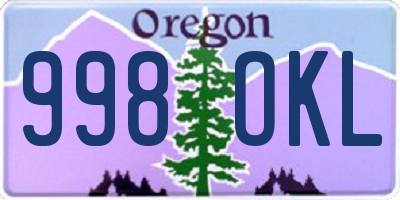 OR license plate 998OKL