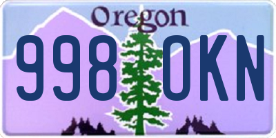 OR license plate 998OKN