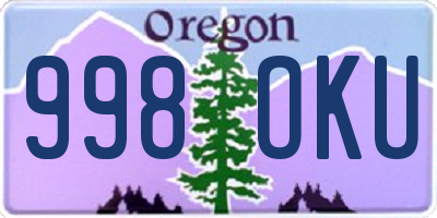 OR license plate 998OKU