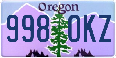 OR license plate 998OKZ