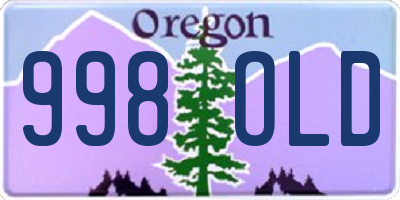 OR license plate 998OLD