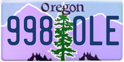 OR license plate 998OLE