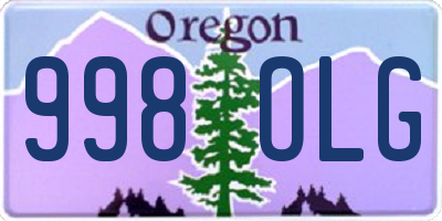 OR license plate 998OLG
