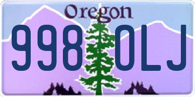 OR license plate 998OLJ