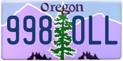 OR license plate 998OLL