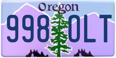 OR license plate 998OLT
