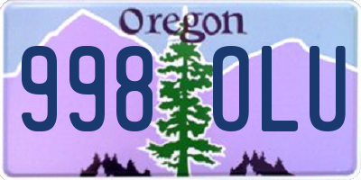 OR license plate 998OLU