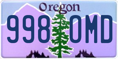 OR license plate 998OMD