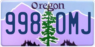 OR license plate 998OMJ