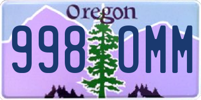 OR license plate 998OMM