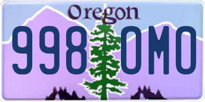 OR license plate 998OMO