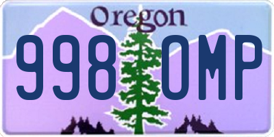 OR license plate 998OMP