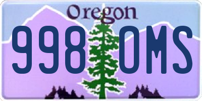 OR license plate 998OMS