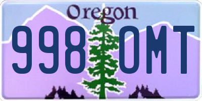 OR license plate 998OMT