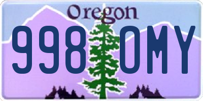 OR license plate 998OMY