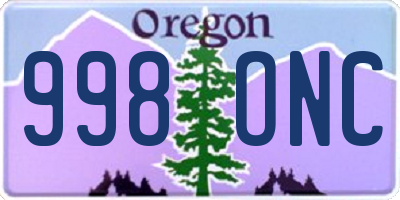 OR license plate 998ONC