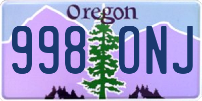 OR license plate 998ONJ