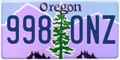 OR license plate 998ONZ