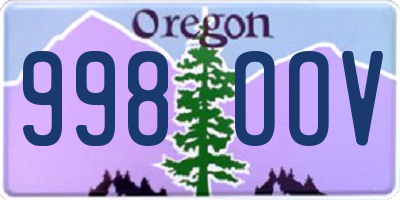 OR license plate 998OOV