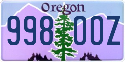 OR license plate 998OOZ