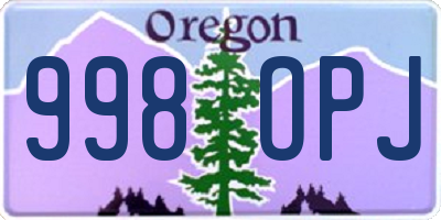 OR license plate 998OPJ