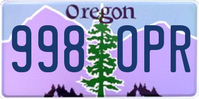 OR license plate 998OPR
