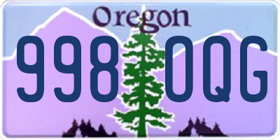 OR license plate 998OQG