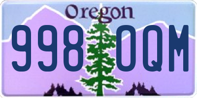 OR license plate 998OQM