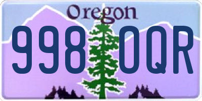 OR license plate 998OQR