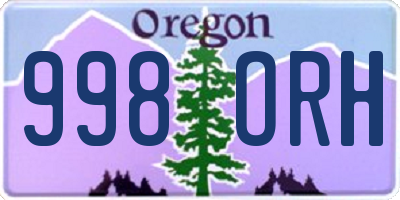 OR license plate 998ORH
