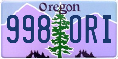 OR license plate 998ORI